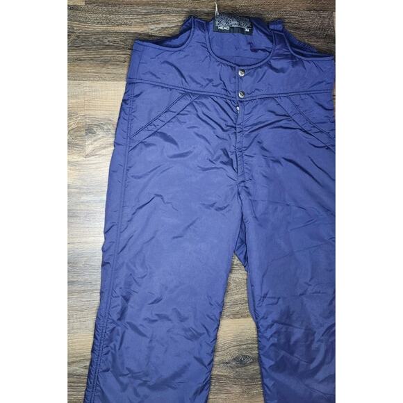 Vintage 1980s HEAD USA Thinsulate Ski Bib Snow Pants BLUE Made In USA - Picture 5 of 16